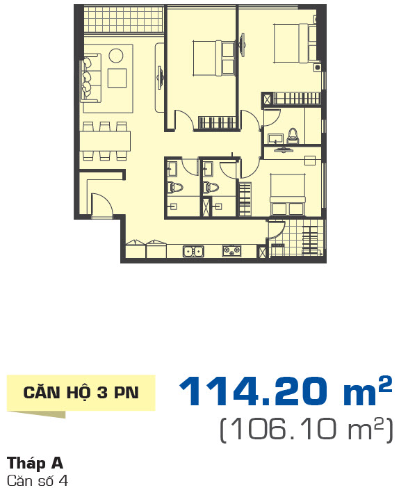 thiết kế căn 114 m2