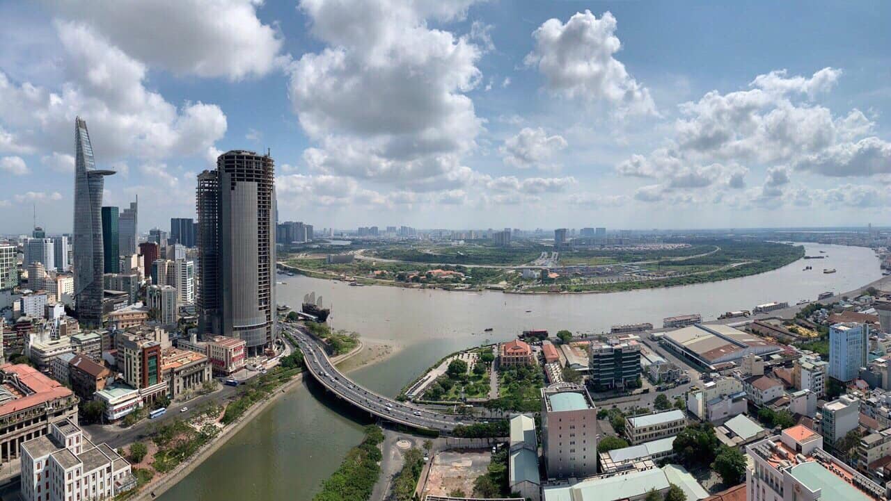 Saigon river view from Saigon Royal apartment