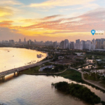 Saigon river, view from Diamond Island