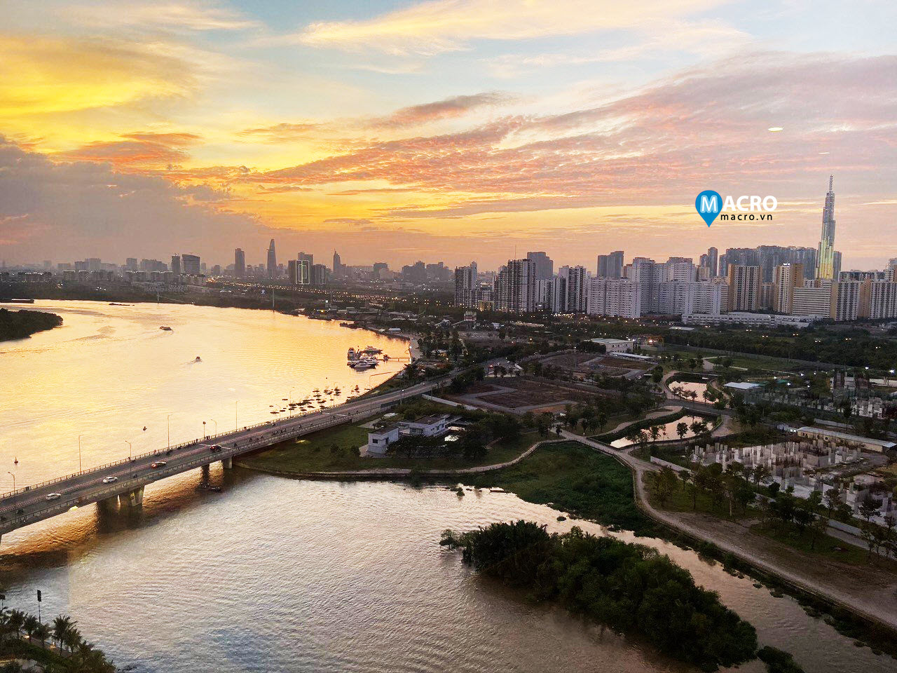 Saigon river, view from Diamond Island